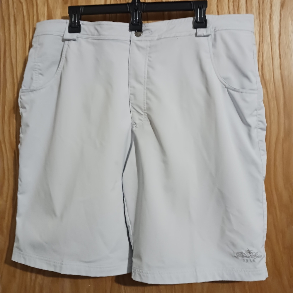 Straight Down Silver Men's Golf Shorts Size 38- Palma Ceia Embroidery